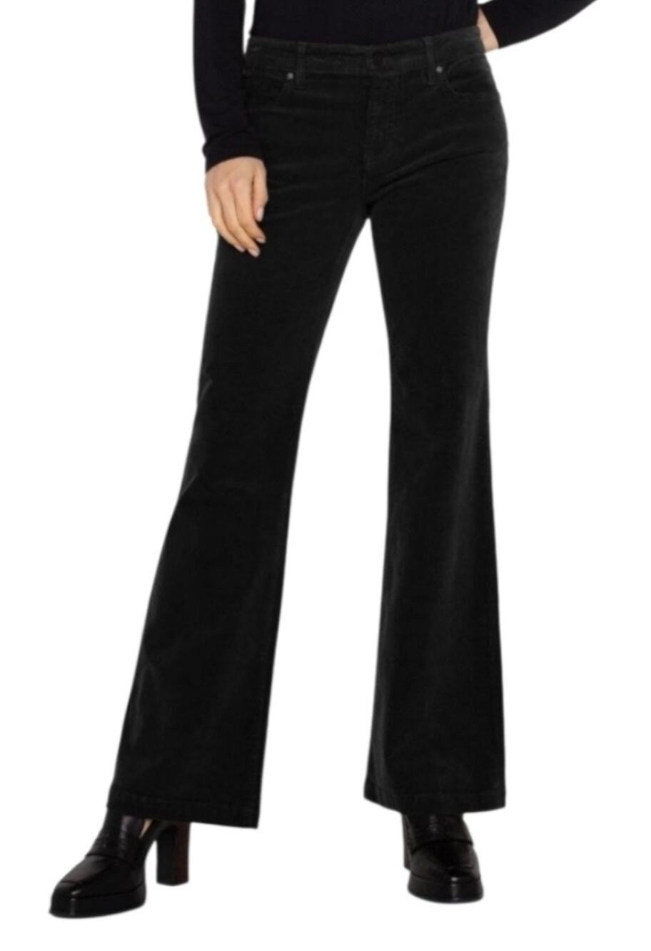 Liverpool Corduroy Jeans Women's Petite 10/30P Hannah Flare Black Stretch NWT